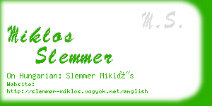 miklos slemmer business card